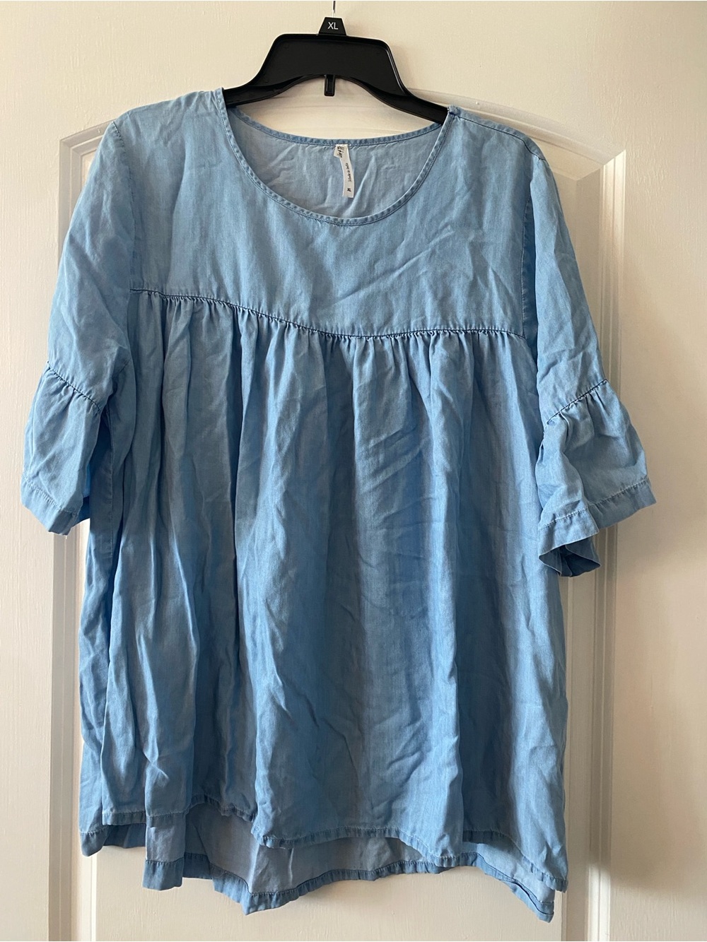 Live 4 Truth Blue Denim Babydoll Tunic Top / Size XL / VGUC